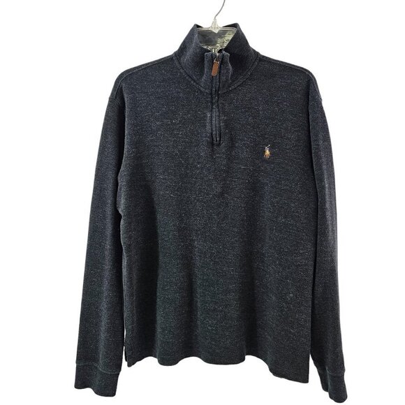 Polo Ralph Lauren Estate Rib Men's ¼ Zip 100% Cotton Pullover Sweater Size Large - Picture 13 of 16